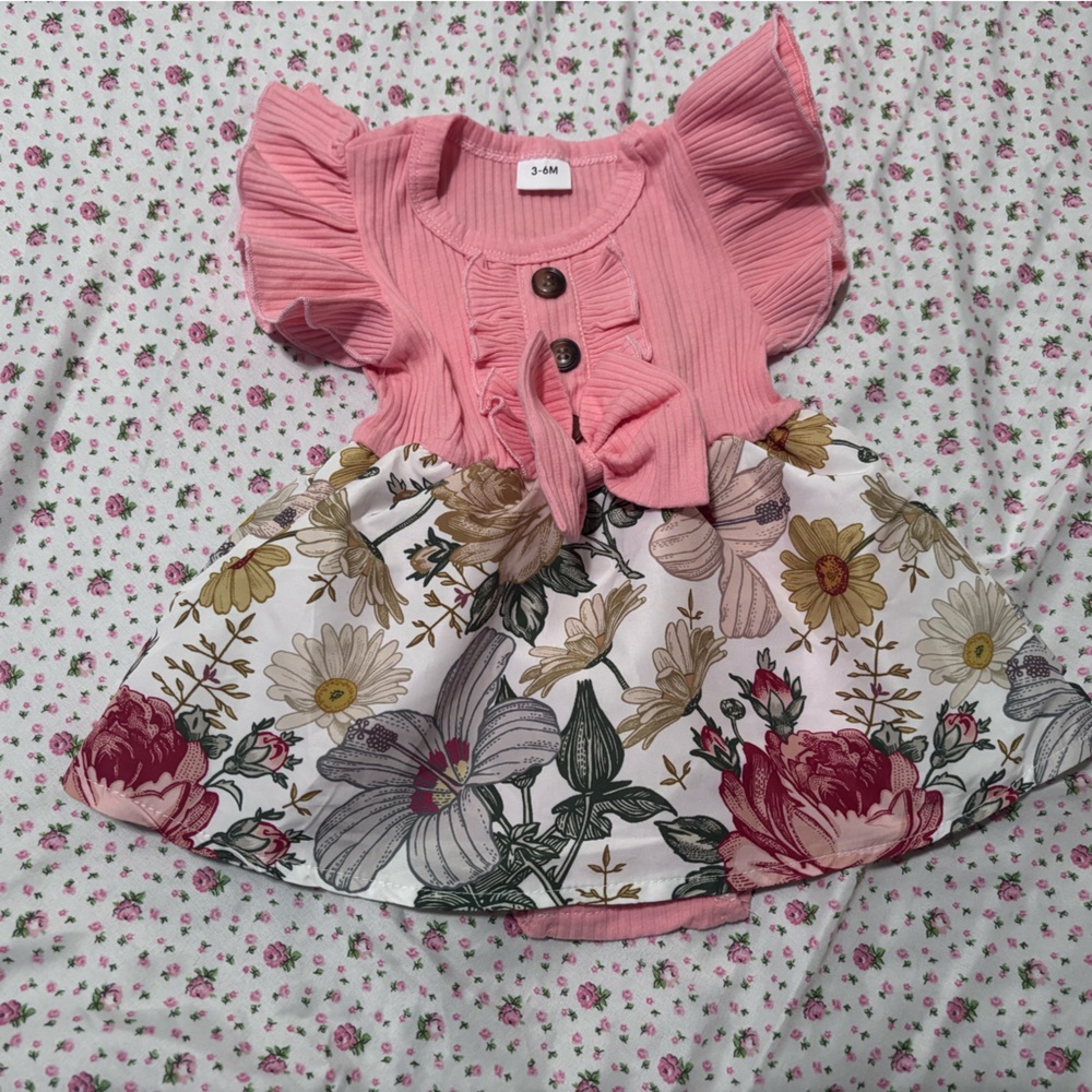 Pink floral dress